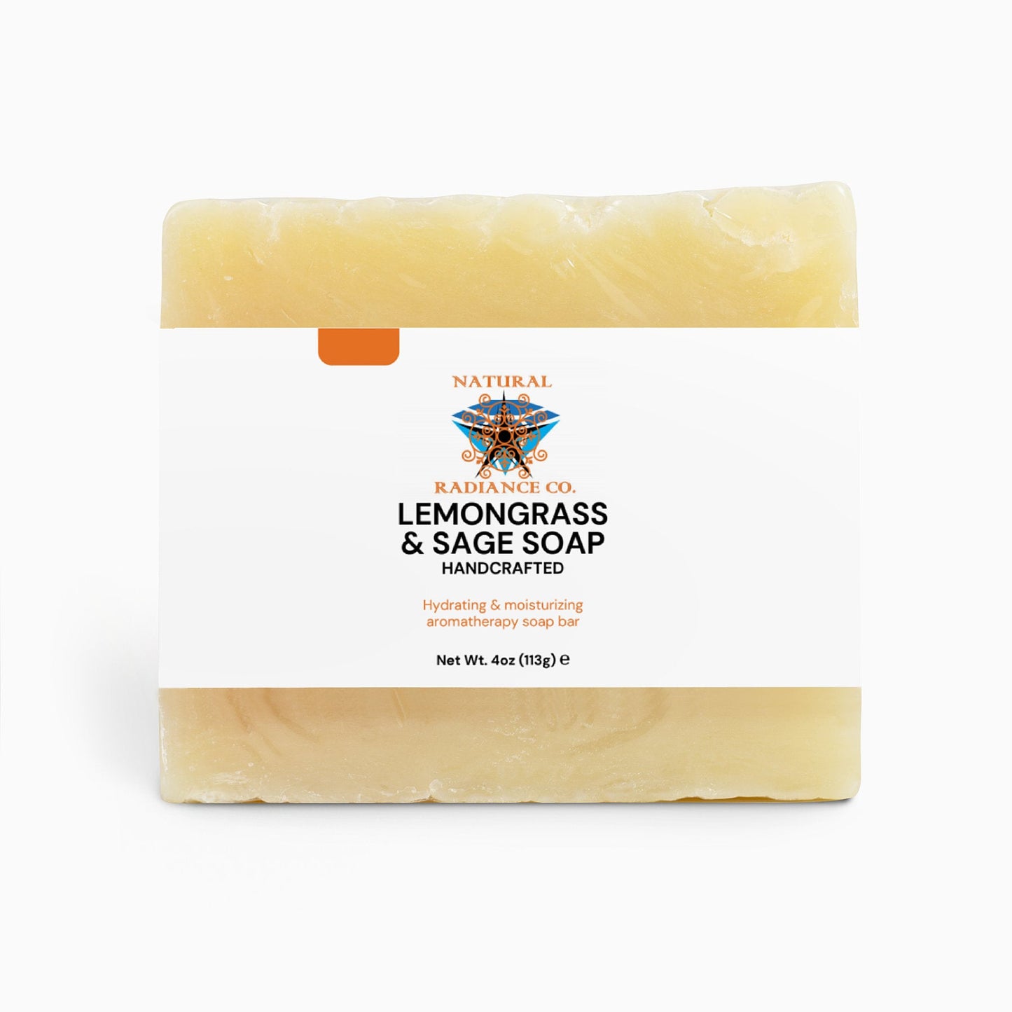 Lemongrass & Sage Soap bar made with organic, fair trade ingredients for sensitive skin, 4oz.