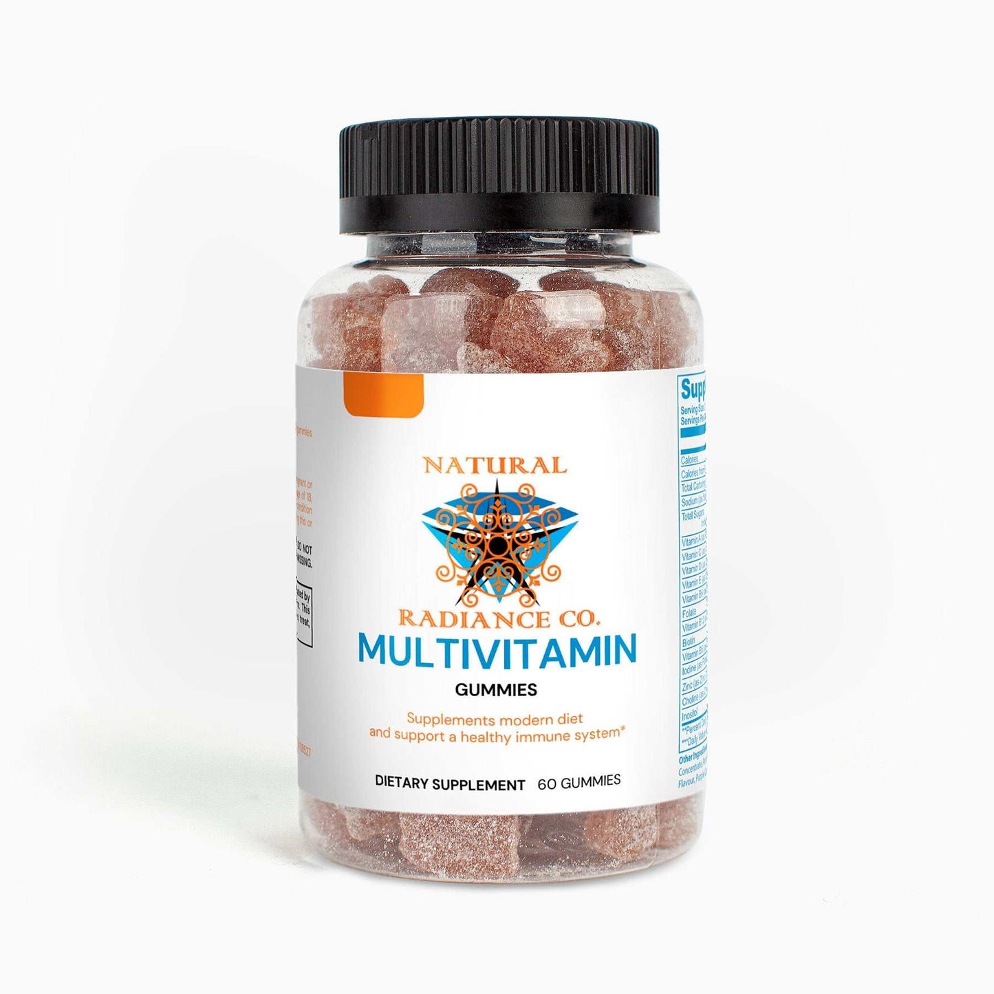 Multivitamin Bear Gummies for Adults in bottle, 60 count, strawberry flavor, supports immune function and overall wellness.