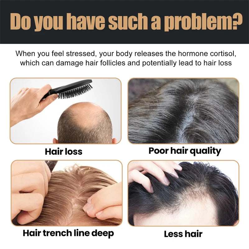 Hair growth issues diagram highlighting hair loss and poor quality.