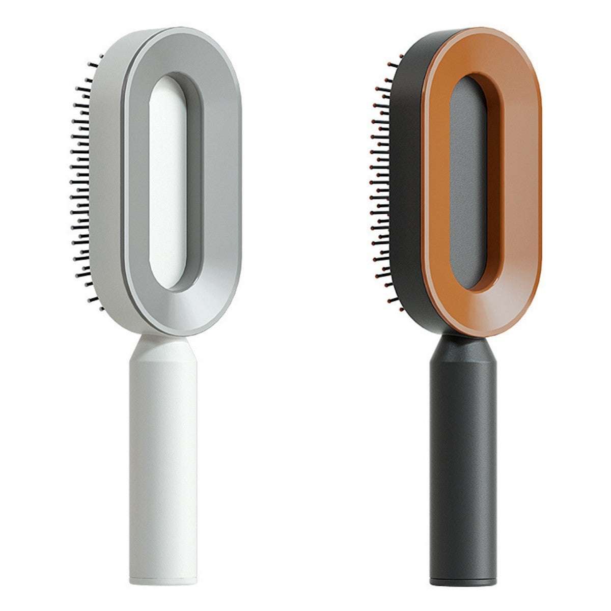 One Click Push Button Self Cleaning Hair Brush