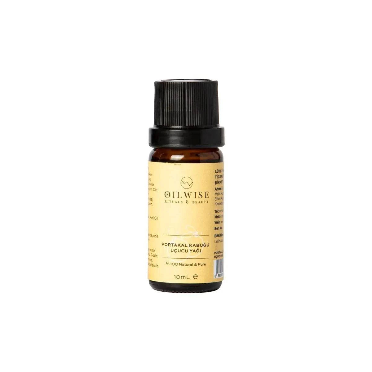 Oilwise Orange Peel Oil 10 ml bottle with calming and rejuvenating aroma.