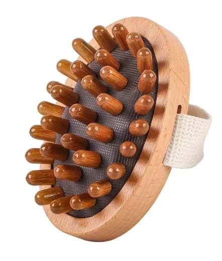 CircuGlow 2 in 1 Massage Brush with natural bristles for exfoliation and massage.