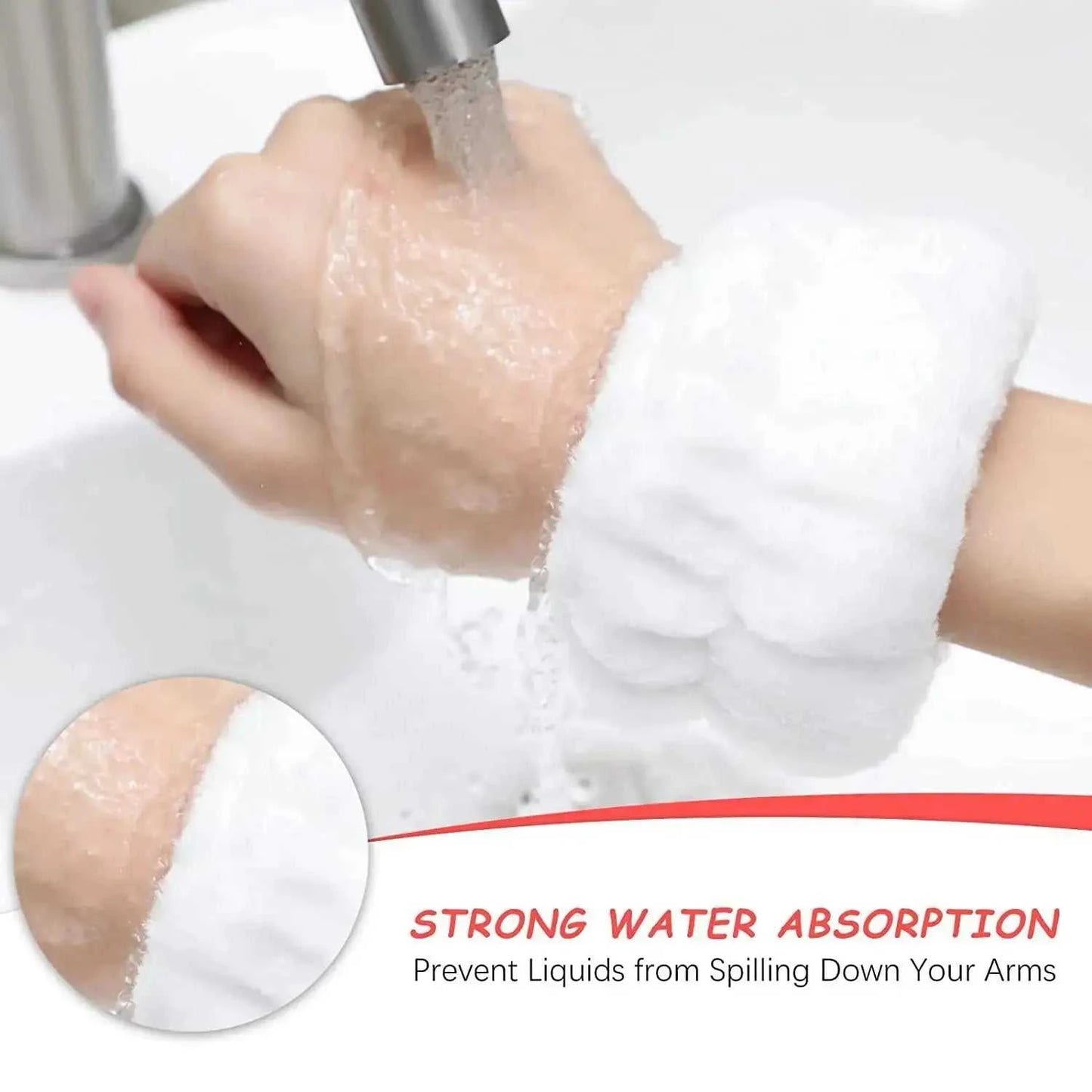 Plush Bow Hair & Wristband Set for skincare routine with water-absorbing wrist cuffs and headband.