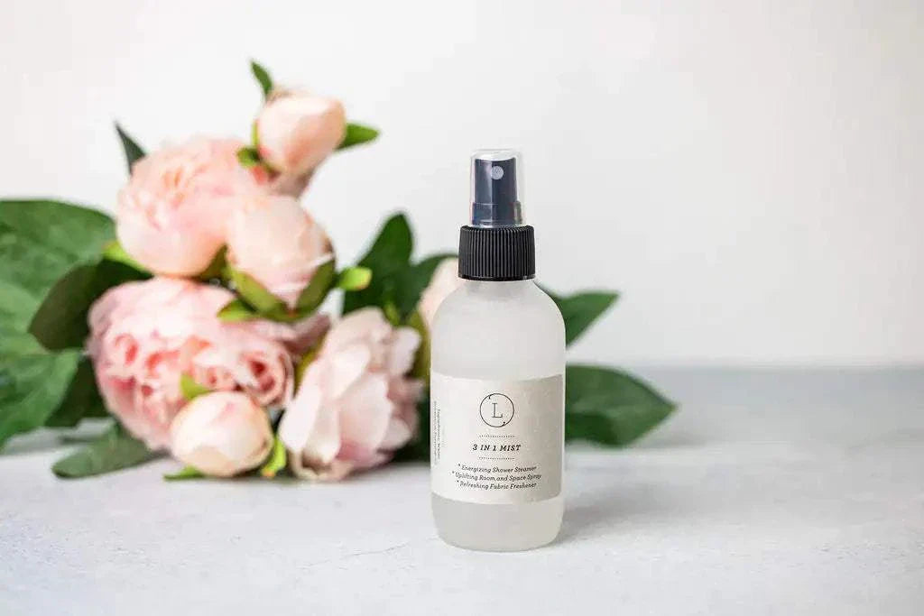 Valentine's Day Gift Spa Set with floral background, featuring a natural mist bottle for a luxury skincare experience.