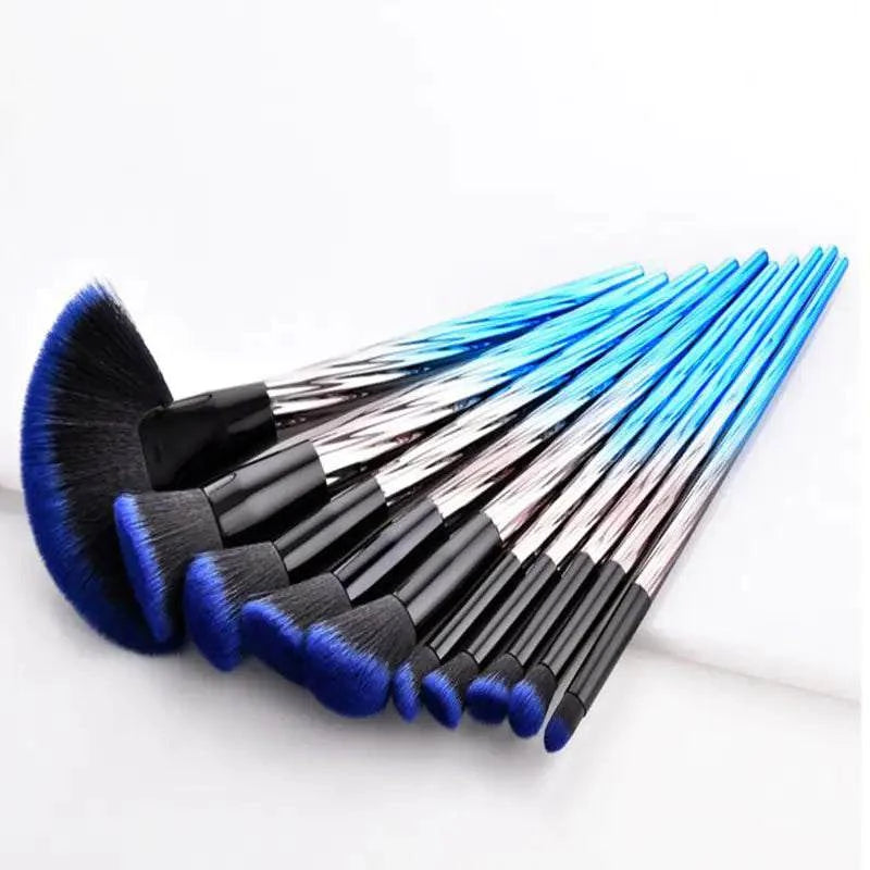 Blue Ocean Makeup Brush Set with soft bristles and ergonomic handles for flawless application.