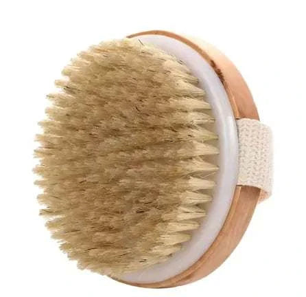 CircuGlow 2 in 1 Massage Brush with natural bristles for exfoliation and massage.