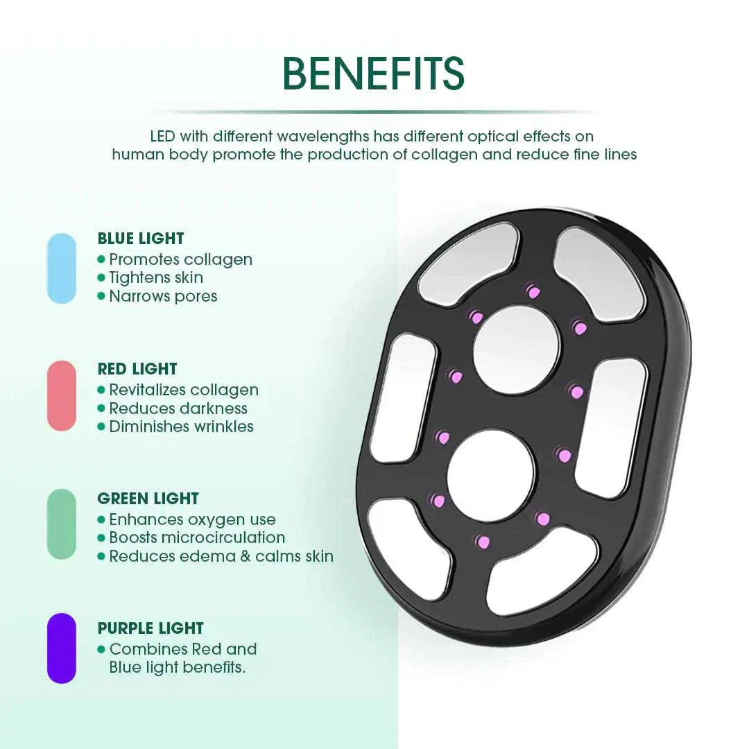 Advanced body contouring device benefits and LED light features for improved skin health.