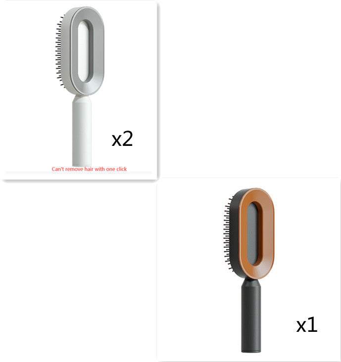 One Click Push Button Self Cleaning Hair Brush