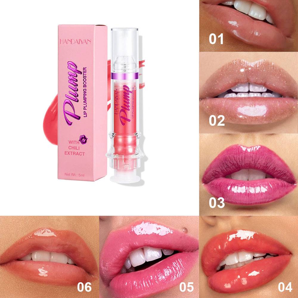 Plump Slightly Spicy Honey Lip Gloss by Handaiyan with color options, lightweight and moisturizing.
