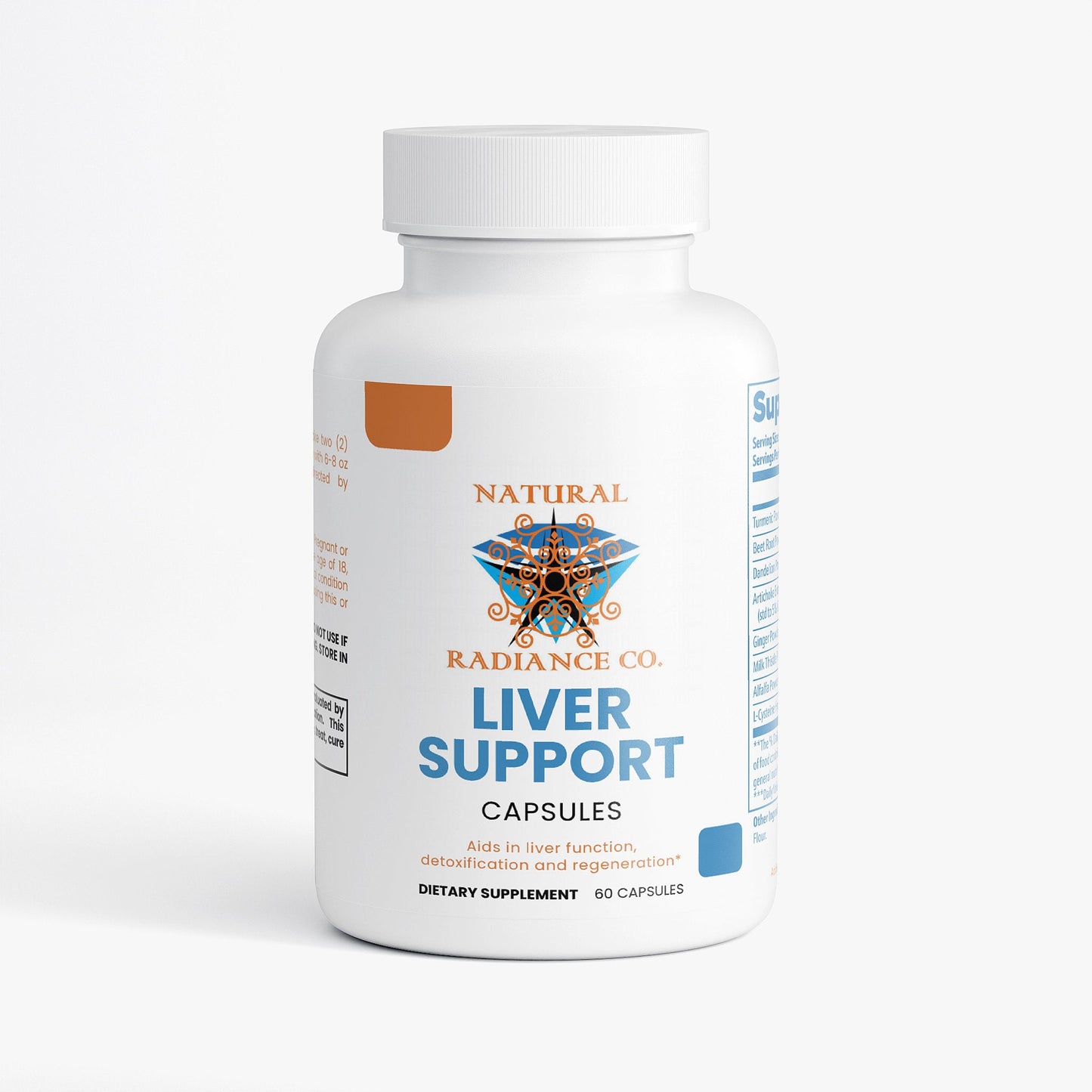 Bottle of Natural Radiance Co. Liver Support supplement with 60 capsules for liver detoxification and regeneration