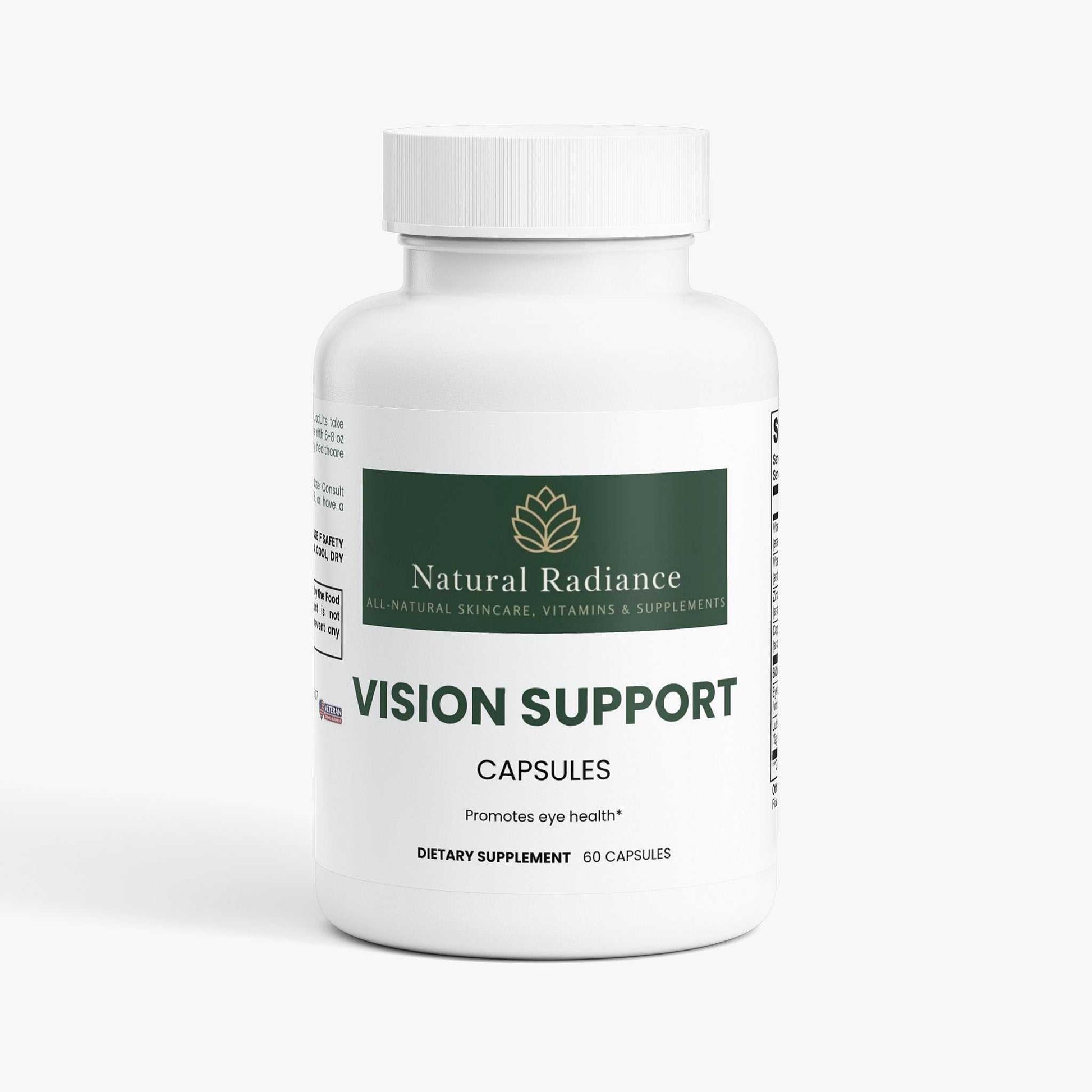 Non-GMO vision support supplement icon with natural ingredients