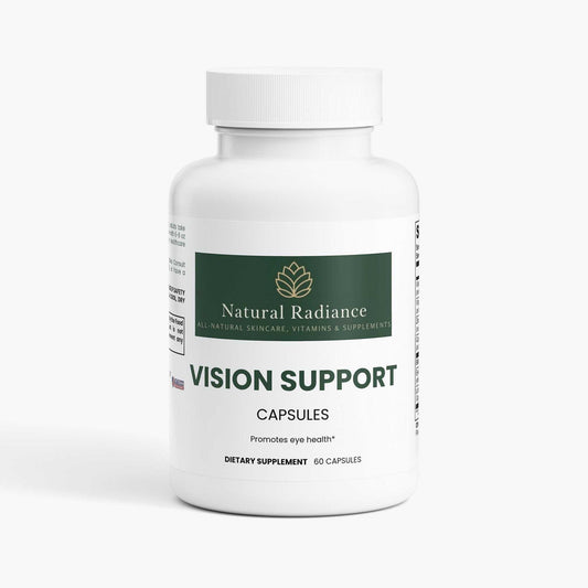 Non-GMO vision support supplement icon with natural ingredients