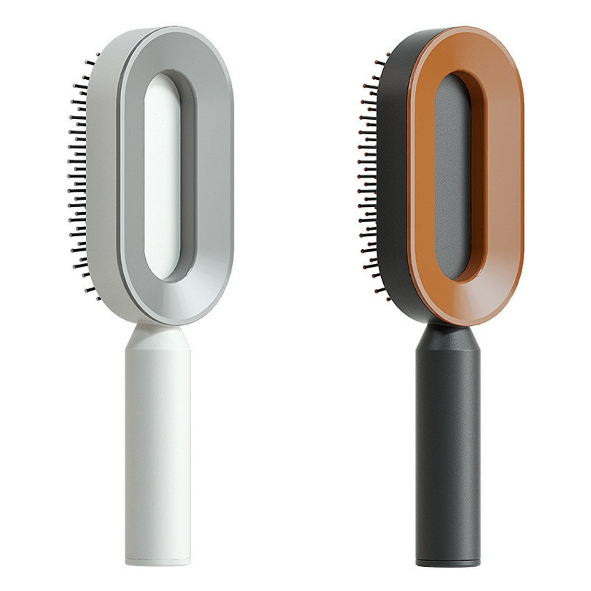 One Click Push Button Self Cleaning Hair Brush