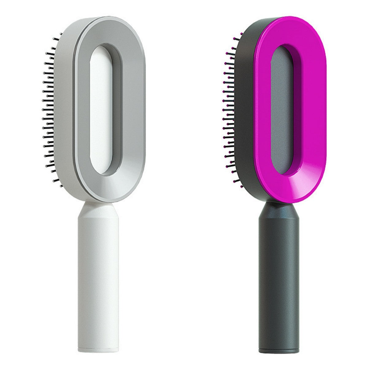 One Click Push Button Self Cleaning Hair Brush