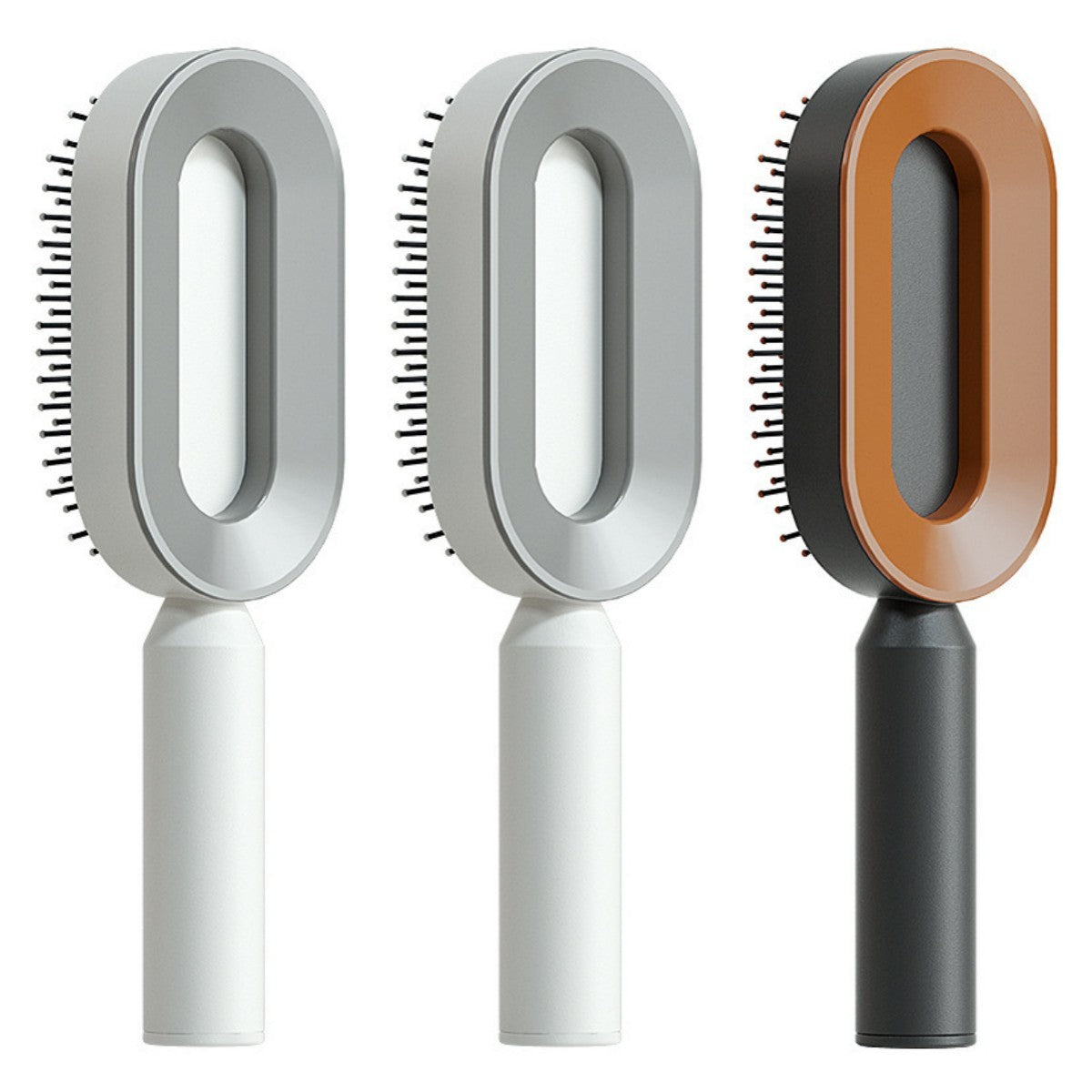 One Click Push Button Self Cleaning Hair Brush