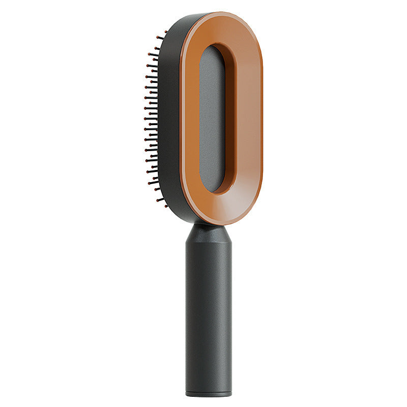 One Click Push Button Self Cleaning Hair Brush