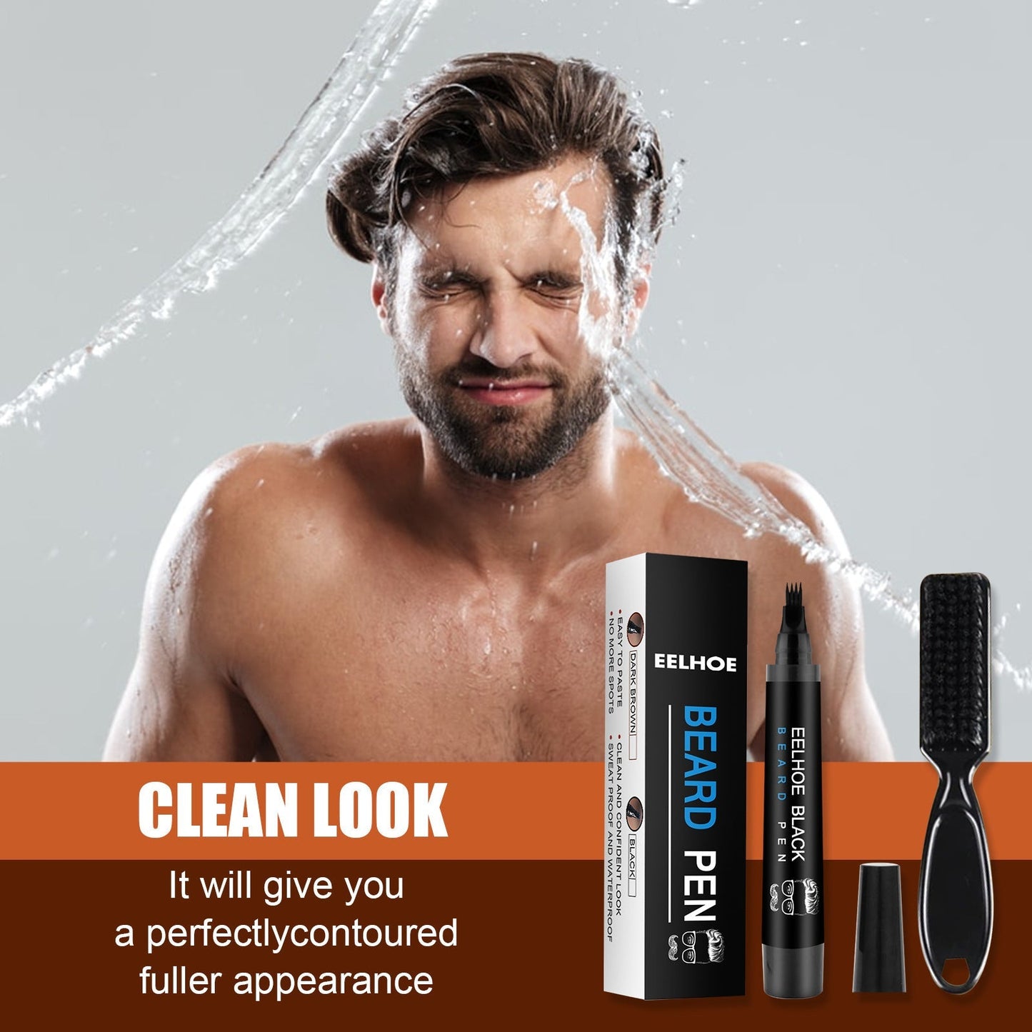 Waterproof Sweat-proof Beard Pen Without Makeup Removal