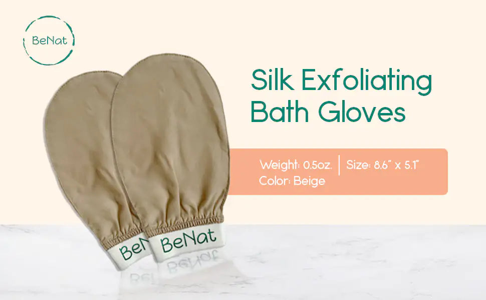 BeNat Silk Exfoliating Bath Gloves