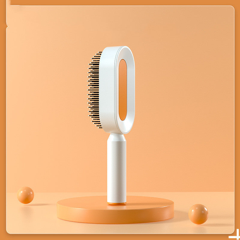 One Click Push Button Self Cleaning Hair Brush