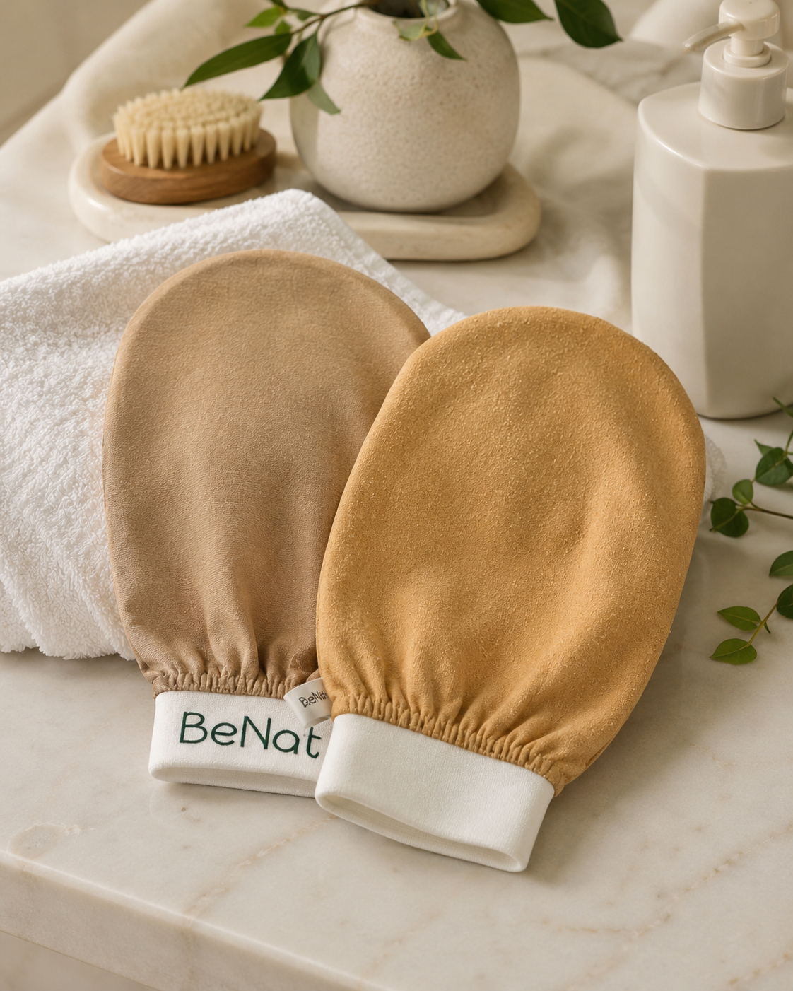 BeNat Silk Exfoliating Bath Gloves