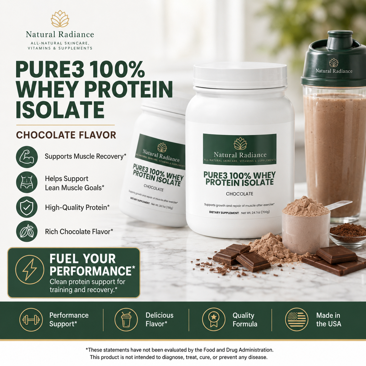 Pure3 100% Whey Protein Isolate (Chocolate)