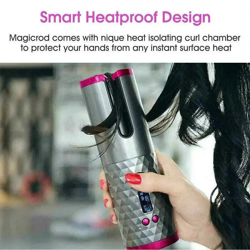 Wireless Ceramic Auto Rotating Hair Curler