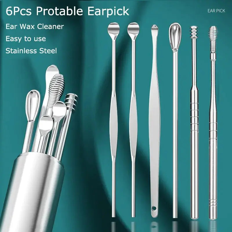 6pcs set Stainless Steel Ear Picking