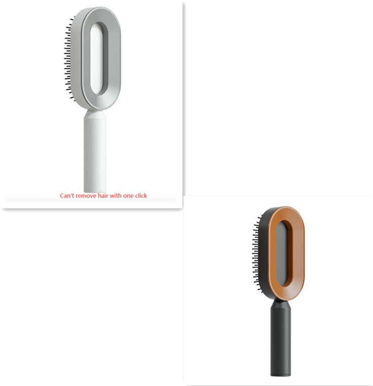 One Click Push Button Self Cleaning Hair Brush